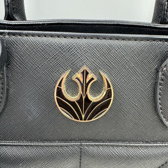 Loungefly Star Wars Rebel Alliance Black Faux Leather Satchel Handbag - Picture 9 of 16
